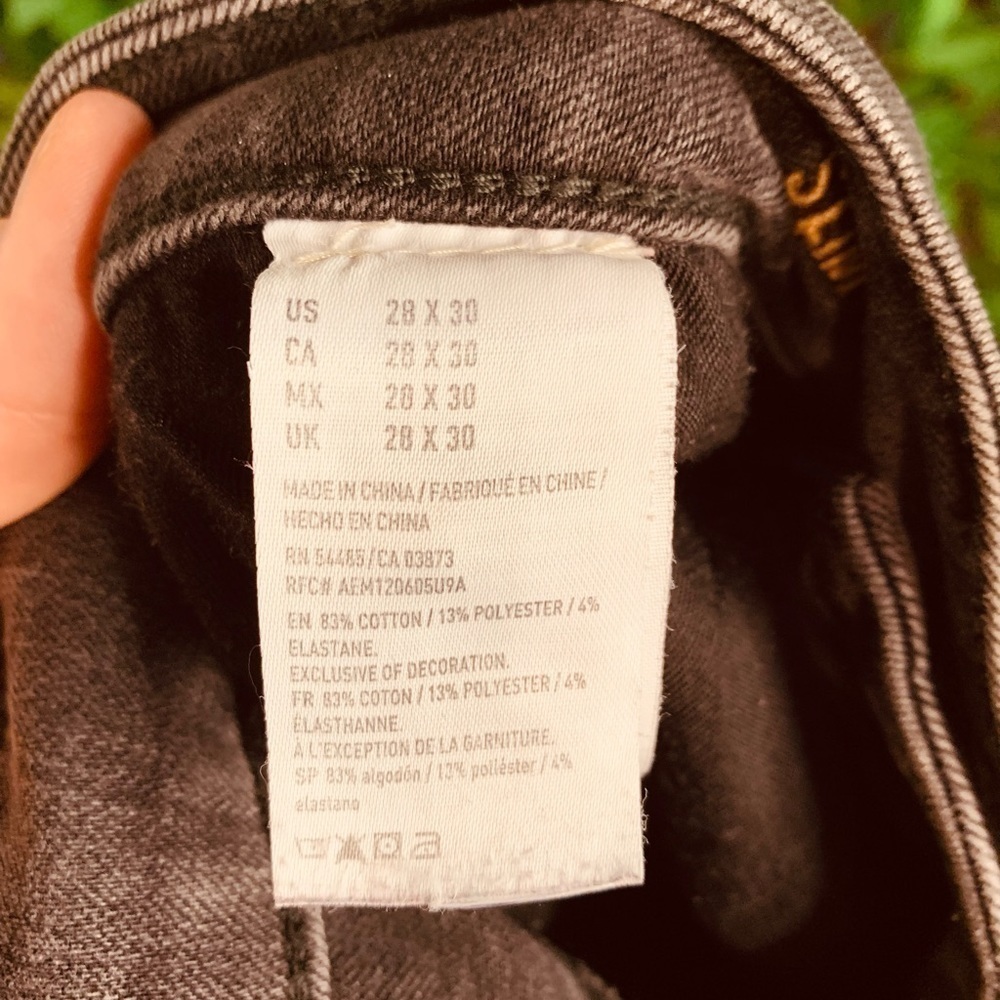 American Eagle Outfitters 360 Extreme Flex Slim Straight Denim Black Jeans 28x30 - Picture 14 of 16